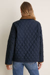 Navy Icons Cropped Liddesdale Quilted Jacket