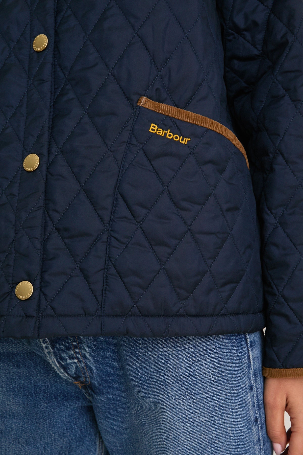 Navy Icons Cropped Liddesdale Quilted Jacket