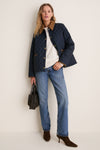 Navy Icons Cropped Liddesdale Quilted Jacket