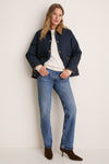 Navy Icons Cropped Liddesdale Quilted Jacket