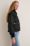 Black Cropped Beadnell Wax Jacket