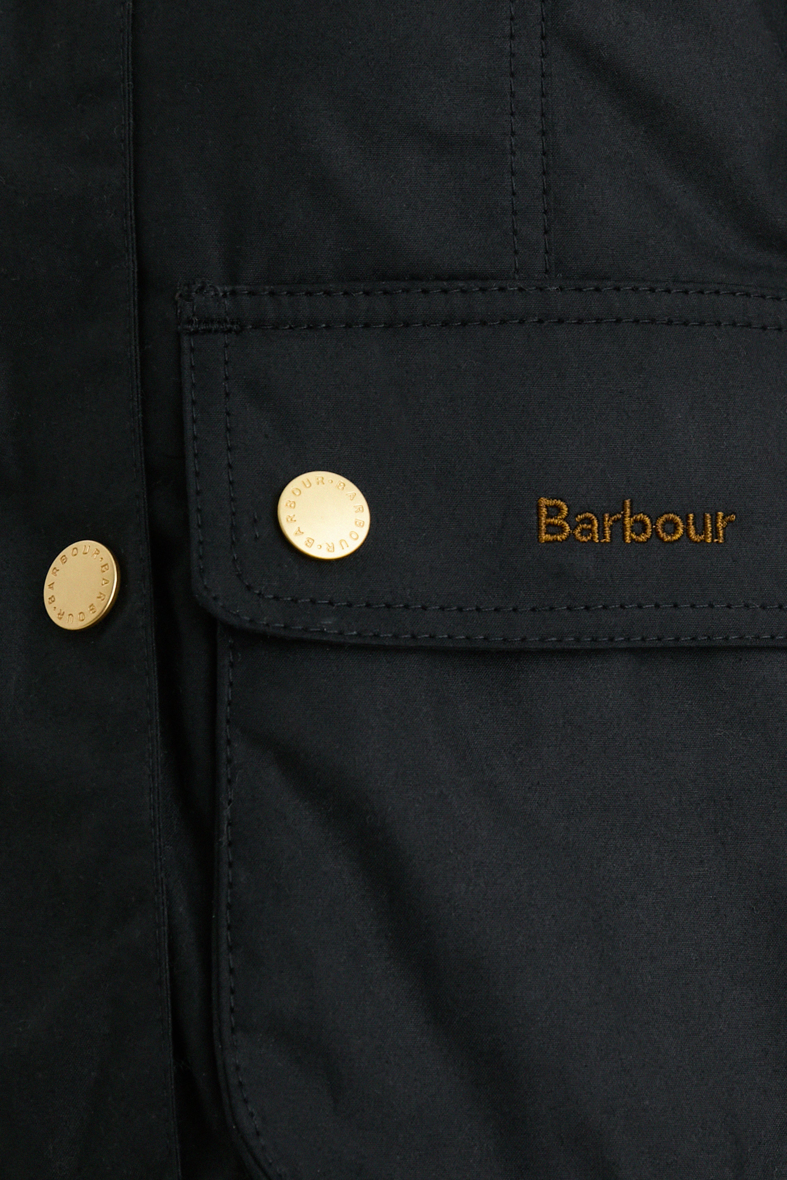 Black Cropped Beadnell Wax Jacket