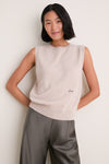 Sandstone Cashmere Sleeveless Ava Shell