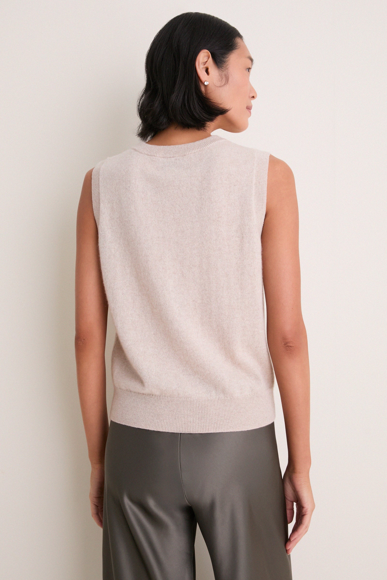 Sandstone Cashmere Sleeveless Ava Shell
