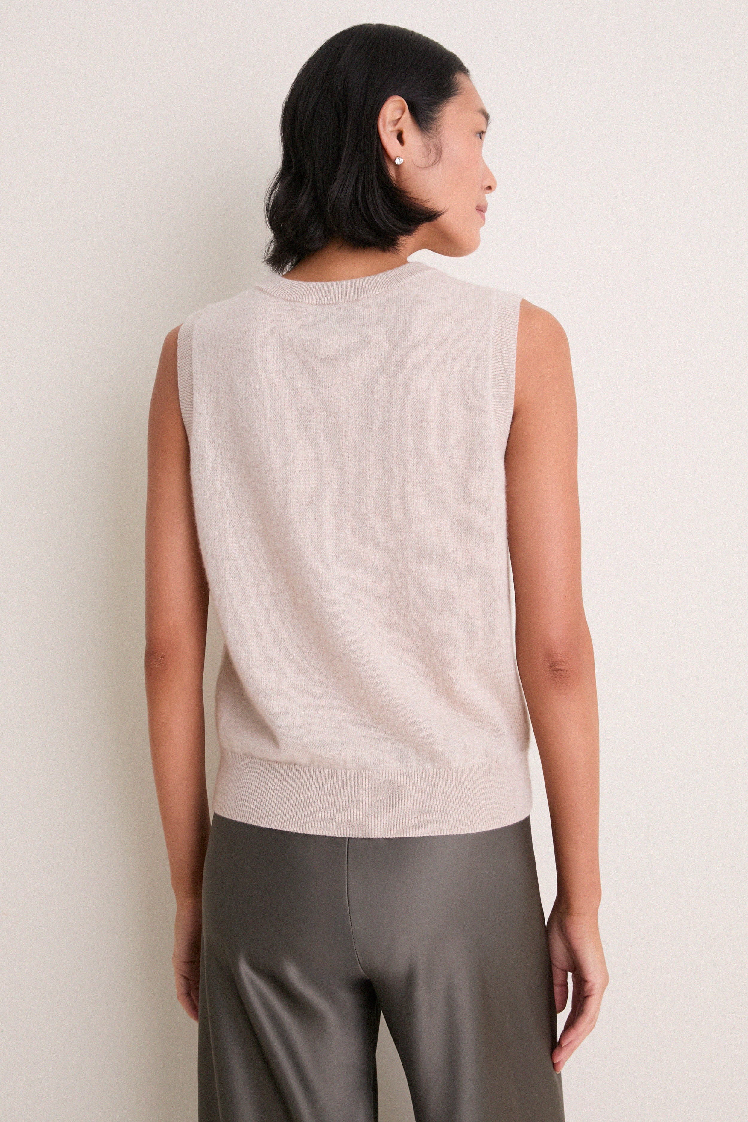 Sandstone Cashmere Sleeveless Ava Shell