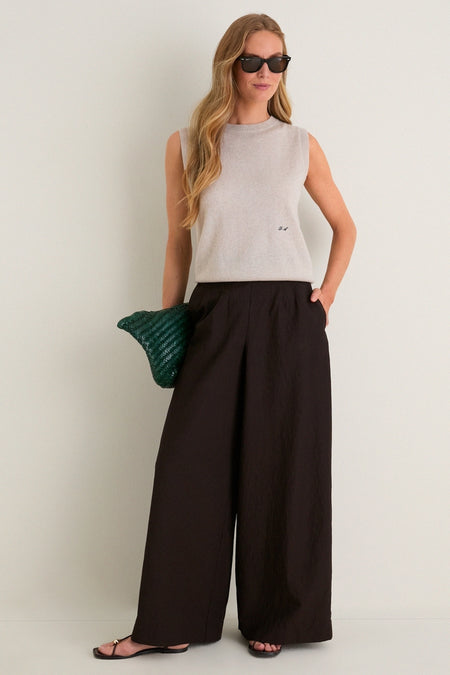 Sandstone Cashmere Sleeveless Ava Shell