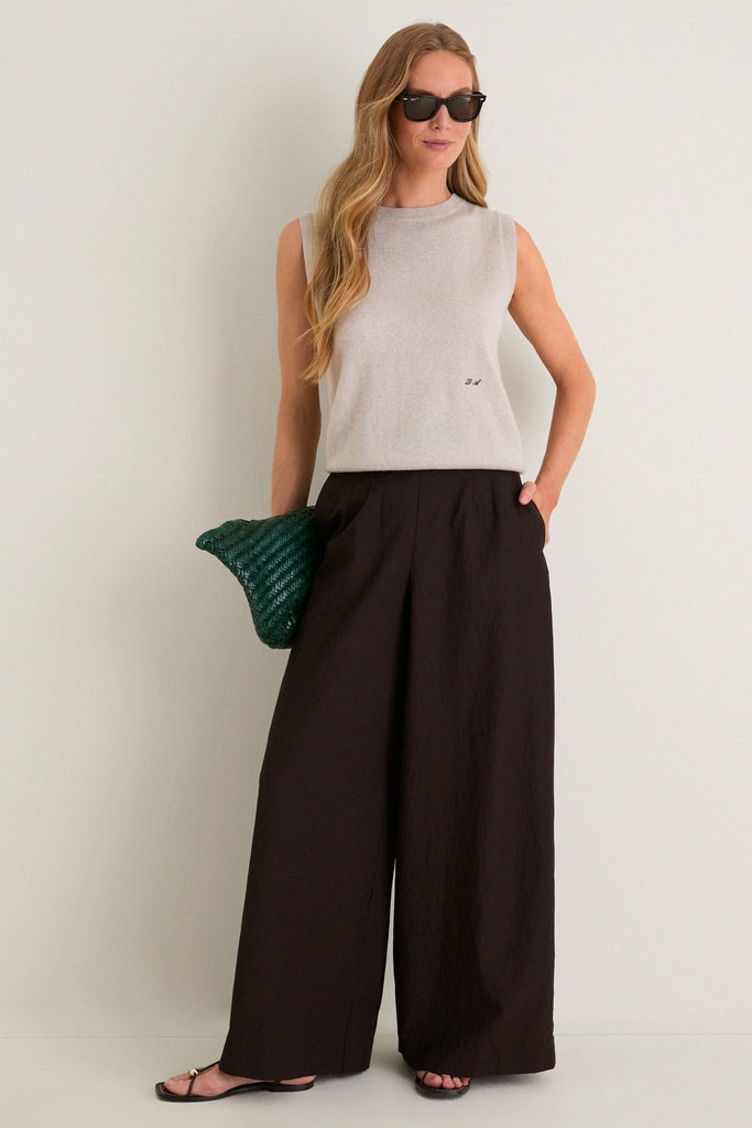 Sandstone Cashmere Sleeveless Ava Shell