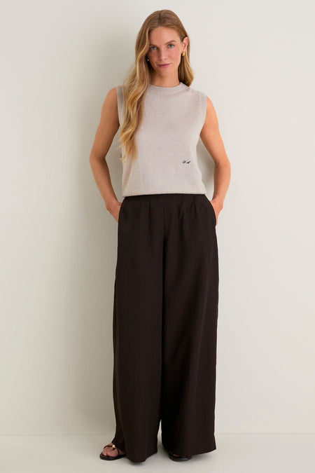 Sandstone Cashmere Sleeveless Ava Shell