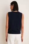 Navy Cashmere Sleeveless Ava Shell