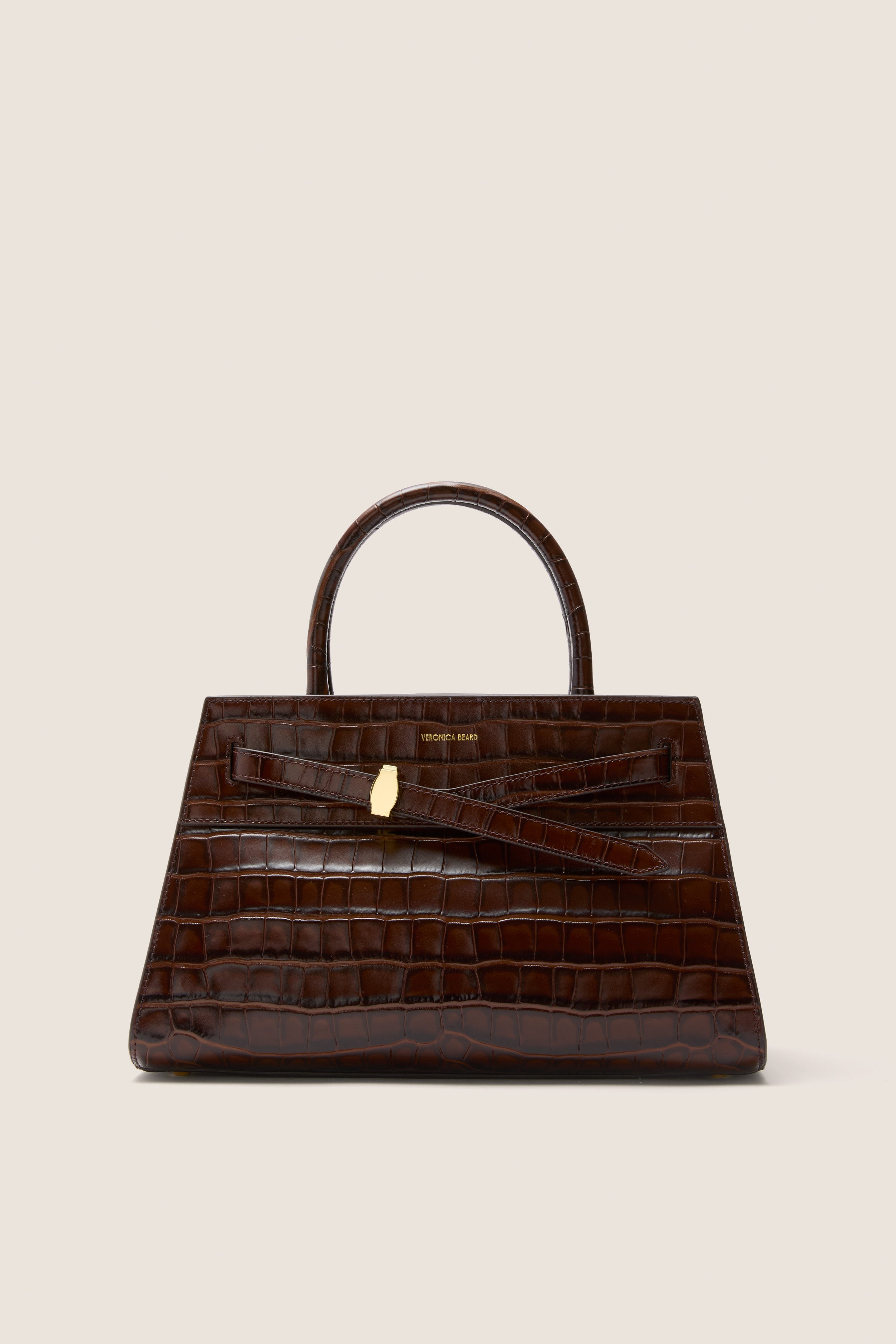 Chestnut Croc Embossed Veronica Beard Dash Bag | Veronica Beard
