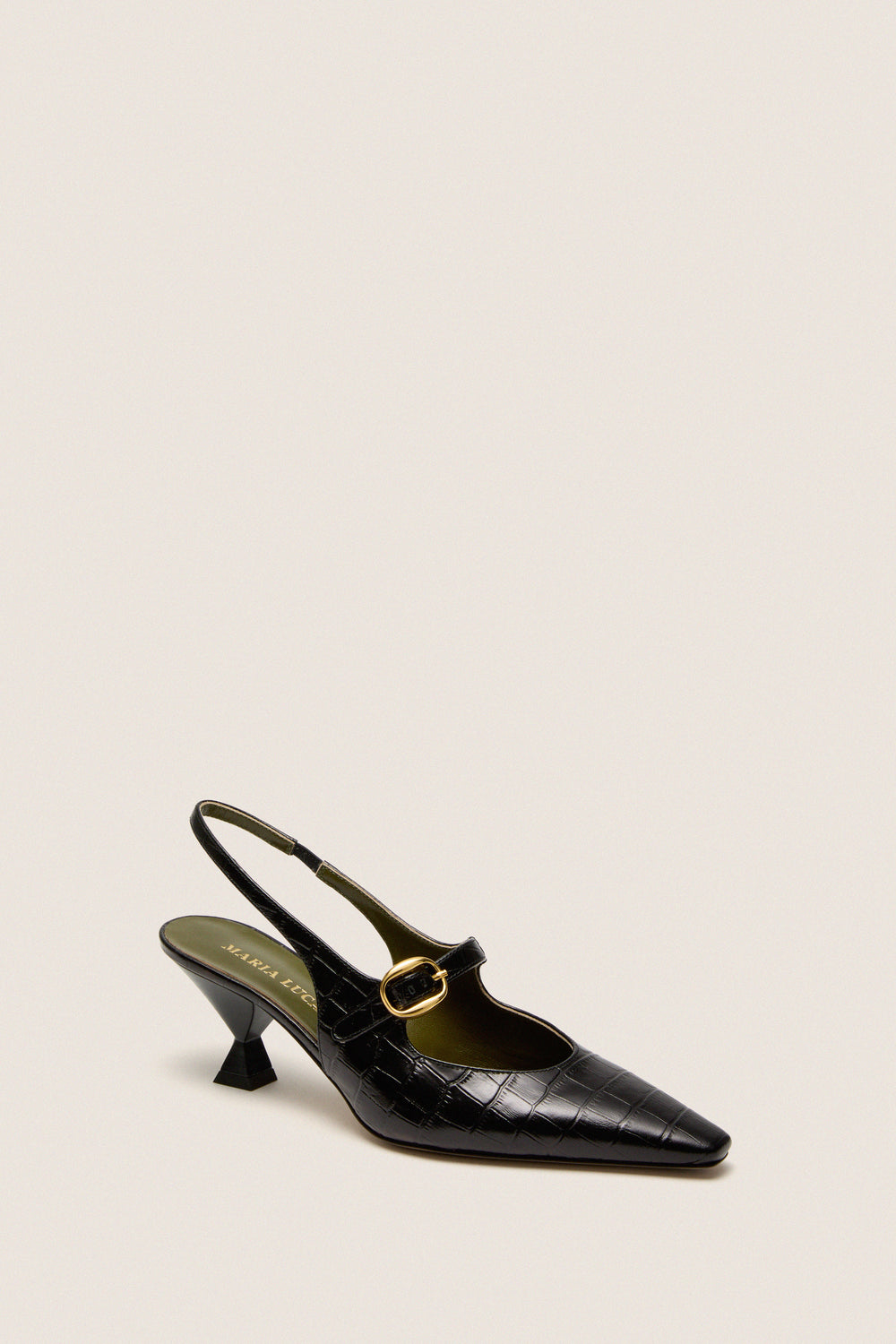 Black Natalia Sling Back Heels