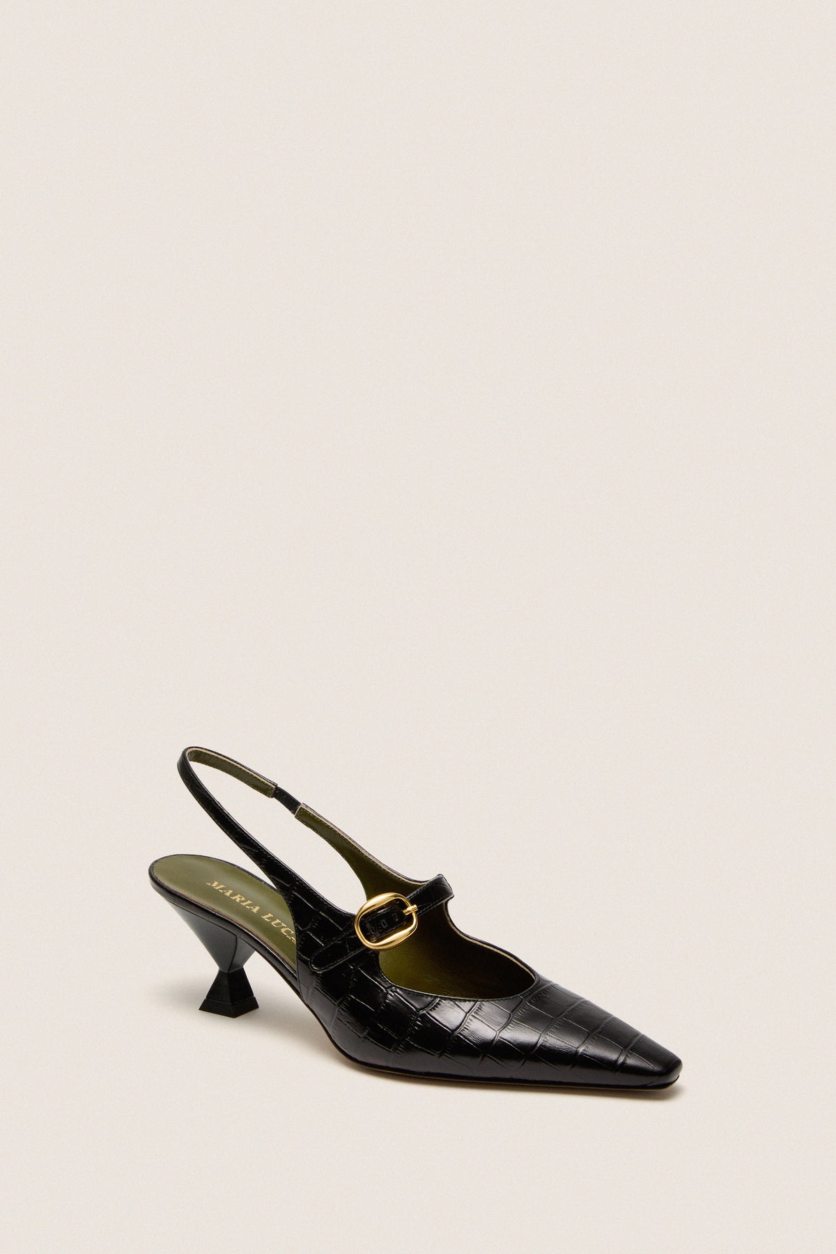 Black Natalia Sling Back Heels