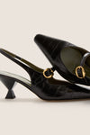 Black Natalia Sling Back Heels