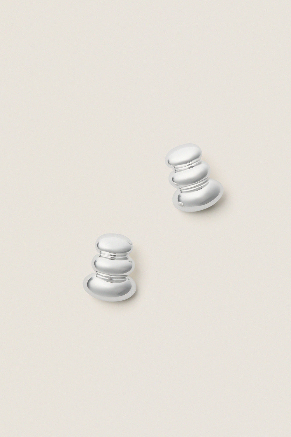 High Polish Silver Non-Stop Earrings