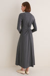 Heathered Charcoal Long Sleeve Volta Dress