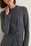 Heathered Charcoal Long Sleeve Volta Dress