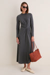 Heathered Charcoal Long Sleeve Volta Dress