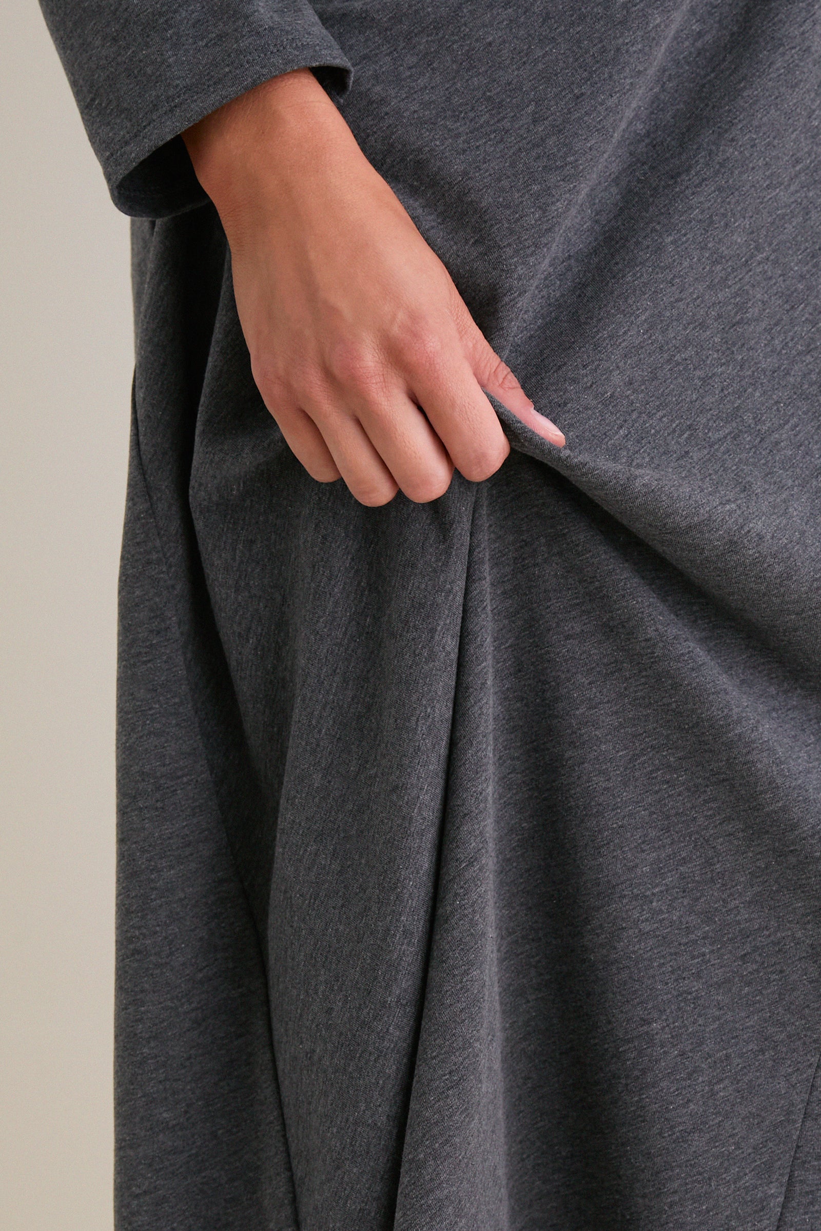 Heathered Charcoal Long Sleeve Volta Dress