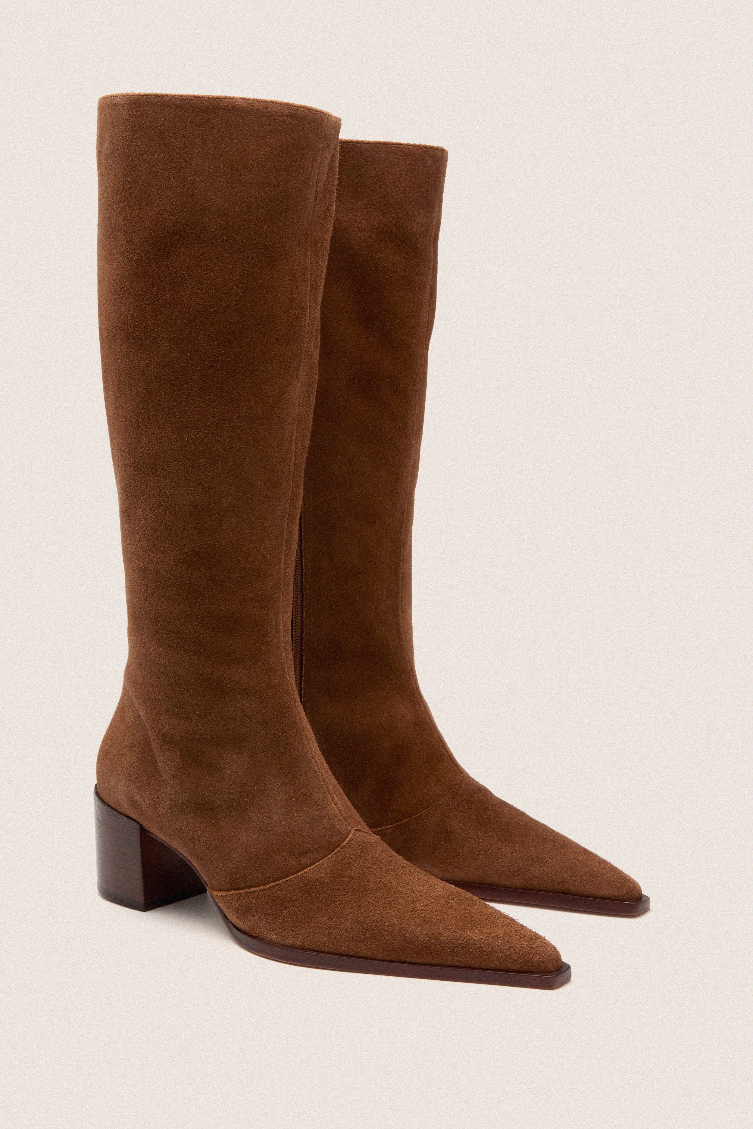 靴 platform pointed toe boots archive Pecan Brown Raffeala Up Mid Boots | Schutz