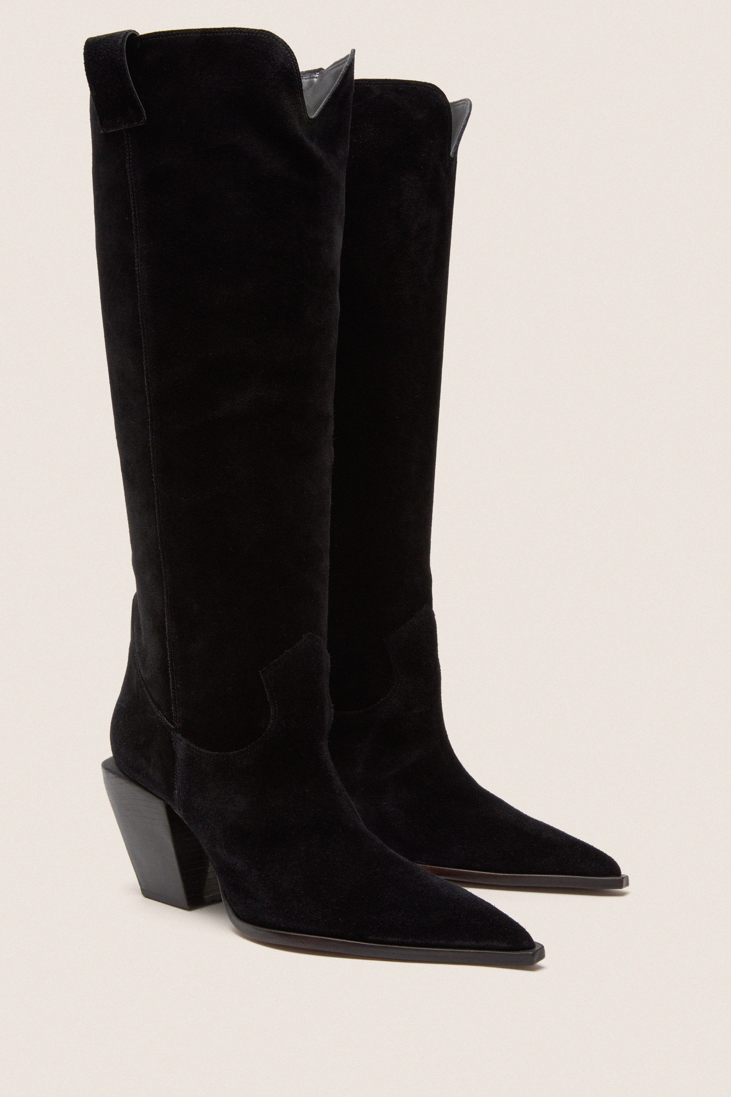 Schutz Women's Maine Up Suede Boot 9.5 / Black / Suede