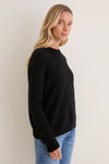 Black Cashmere Boyfriend Bodie Crewneck