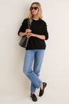 Black Cashmere Boyfriend Bodie Crewneck