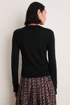 Black Cashmere Silk Long Sleeve Katie Tee
