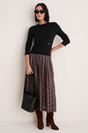 Black Cashmere Silk Long Sleeve Katie Tee