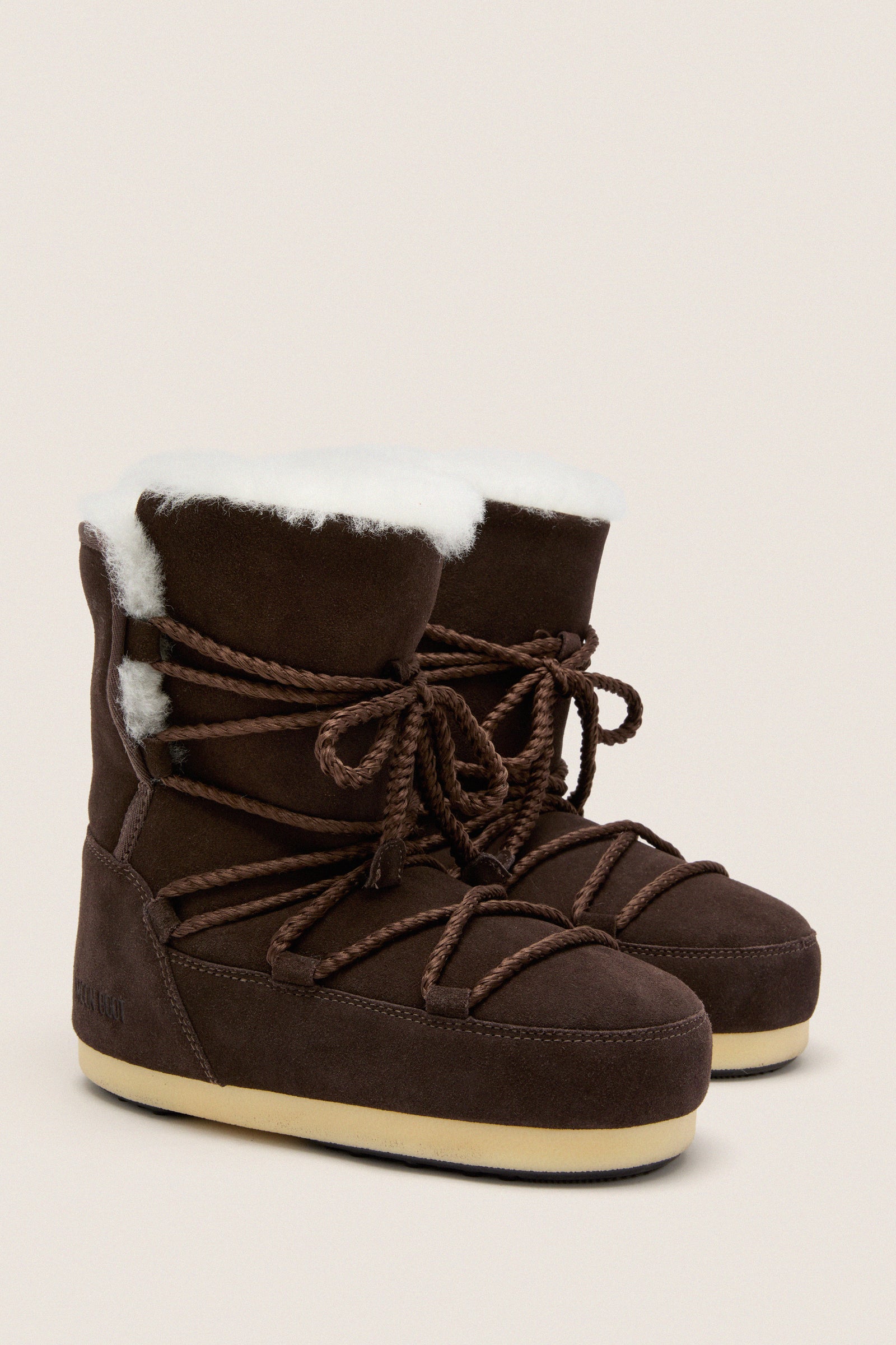 Dark Brown Suede Shearling Evx Boots