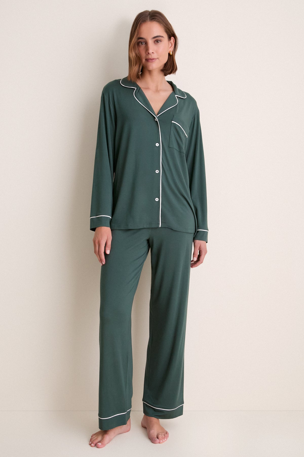 Pine and Ivory Gisele Long PJ Set