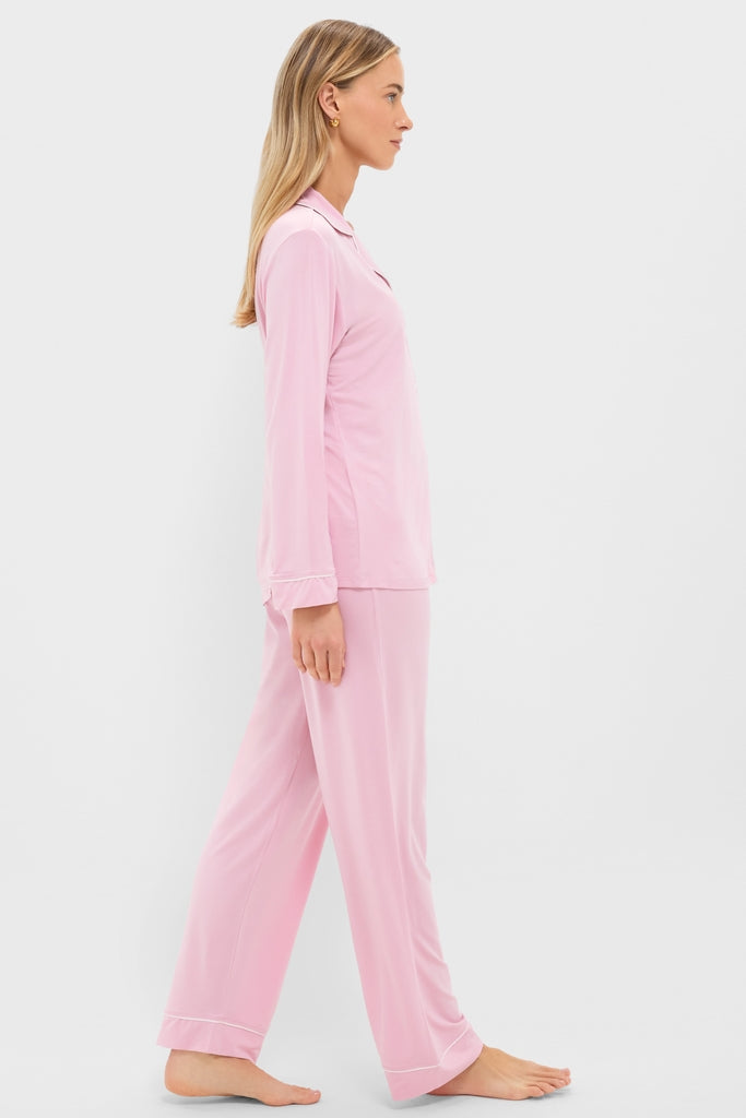 Pink Nectar and Ivory Gisele Long PJ Set | Eberjey