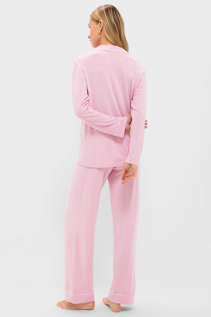 Pink Nectar and Ivory Gisele Long PJ Set | Eberjey