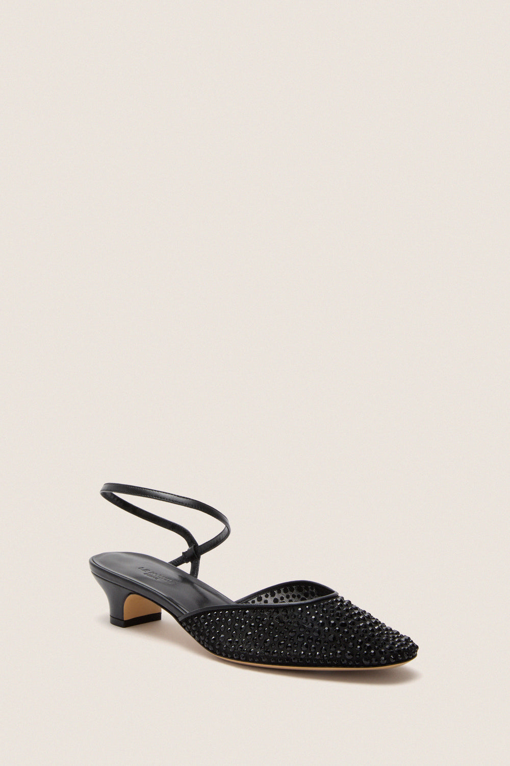Black Crystals Erika Pump Sandals