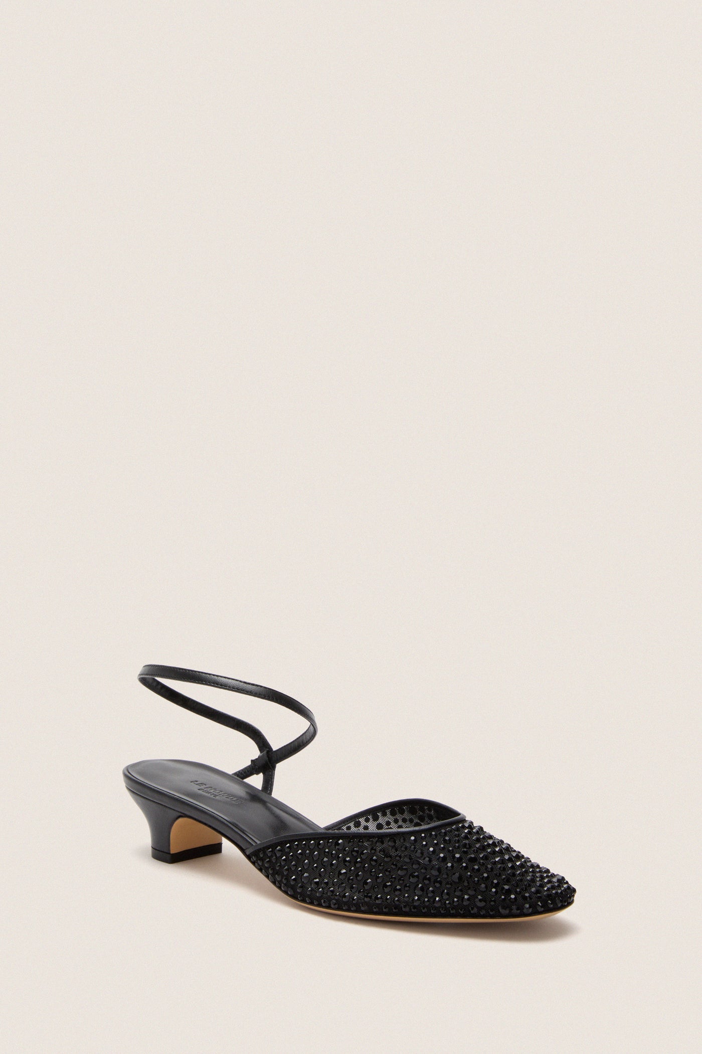 Black Crystals Erika Pump Sandals