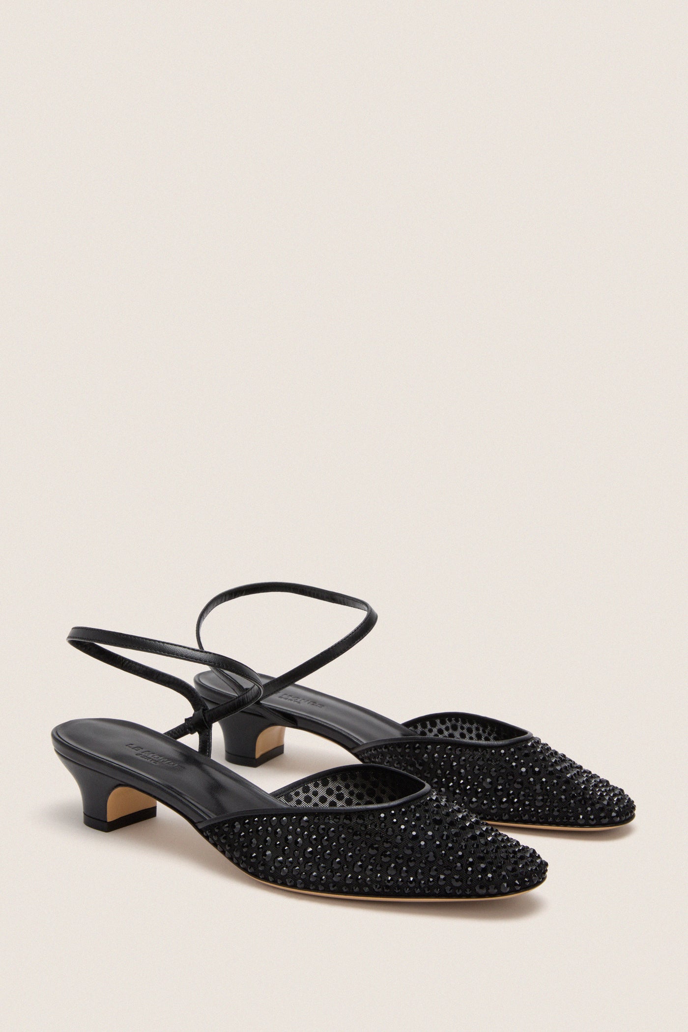 Black Crystals Erika Pump Sandals