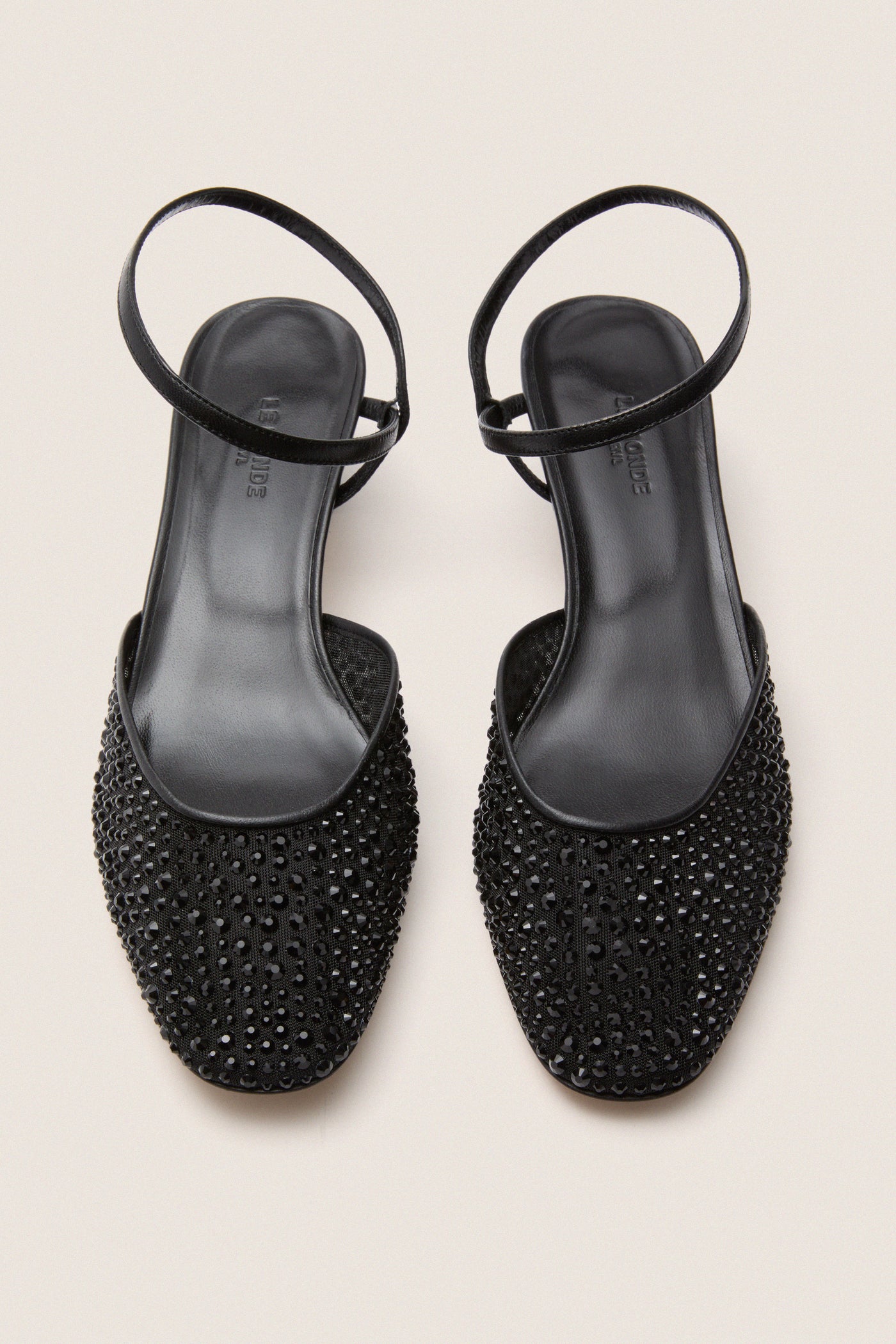 Black Crystals Erika Pump Sandals