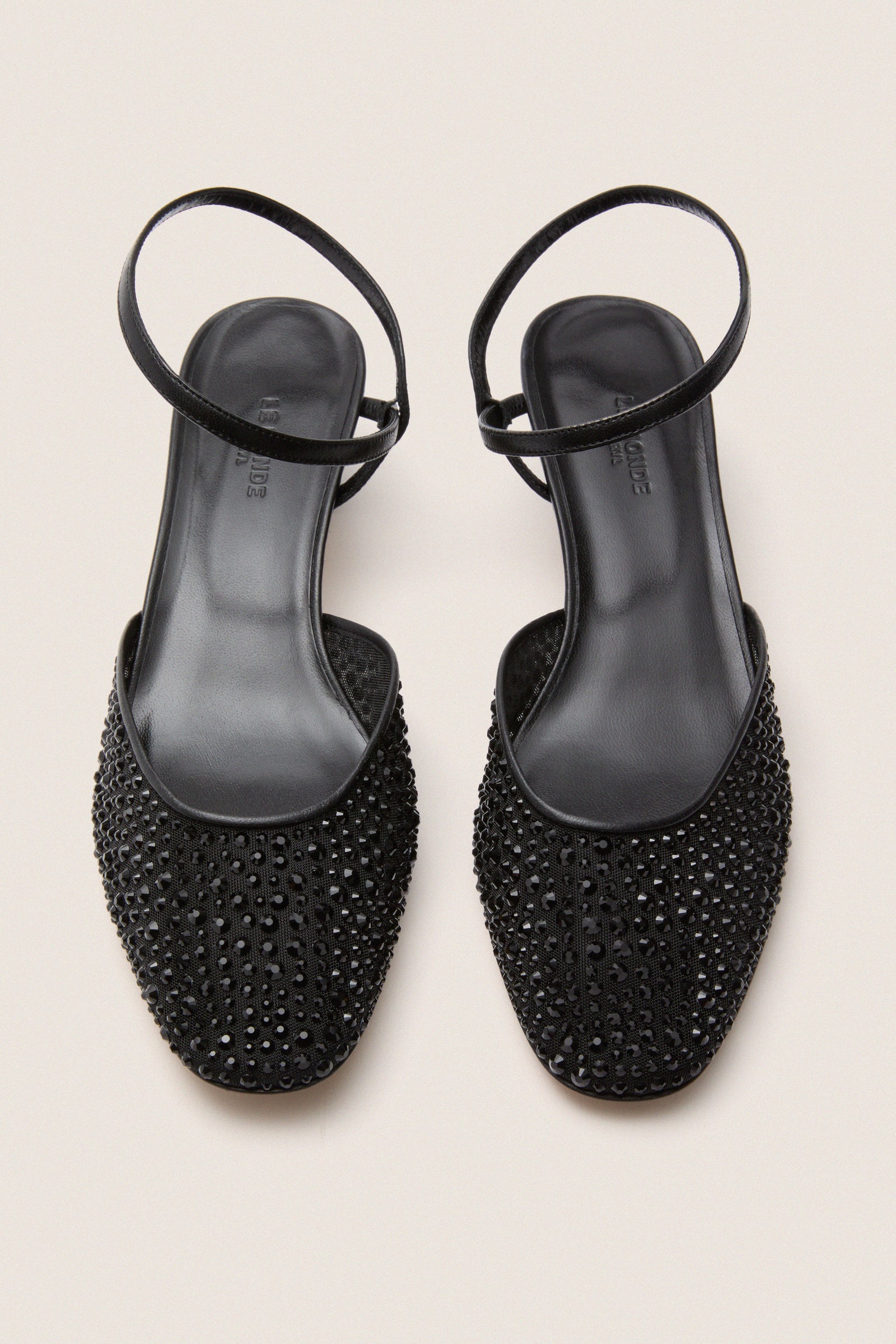 Black Crystals Erika Pump Sandals