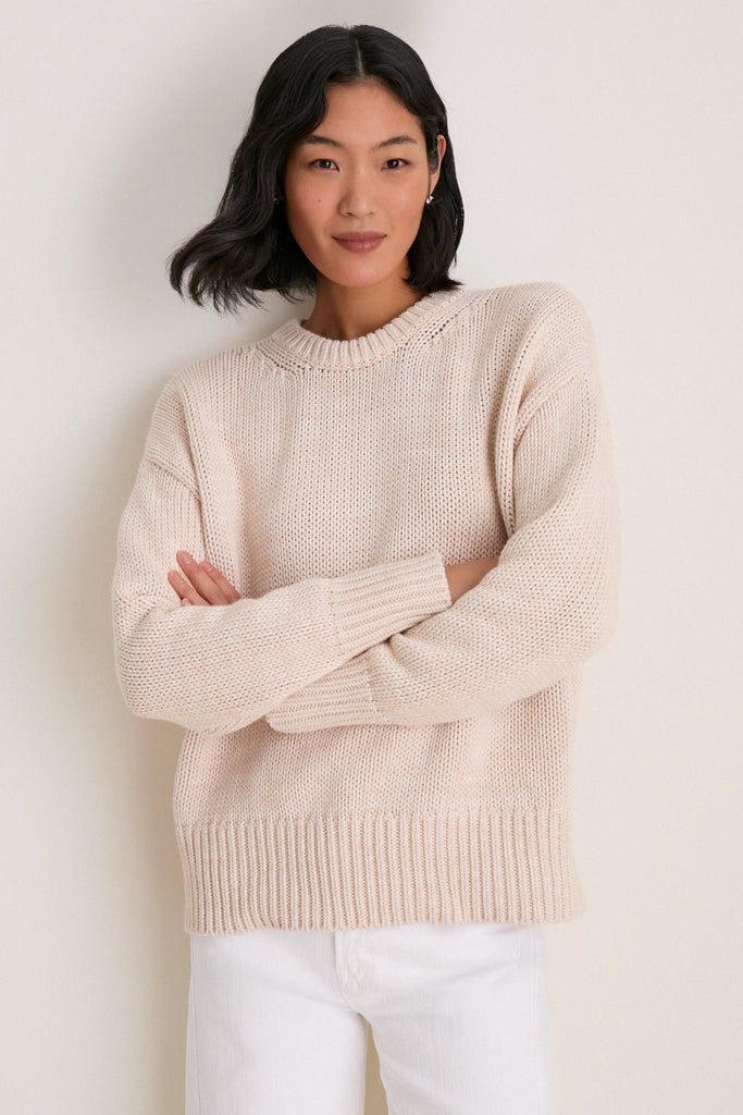 トップス Stone  Crew Neck sweater Sandstone Cotton Cliff Crewneck Sweater | Tuckernuck