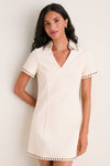 Beige Denim Studded Katherine Mini Dress