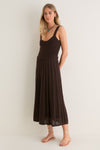 Chocolate Brown Knit Anne Midi Dress