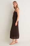 Chocolate Brown Knit Anne Midi Dress