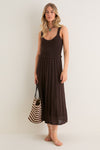 Chocolate Brown Knit Anne Midi Dress