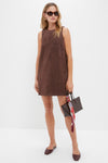 Chocolate Faux Suede Button Bitsy Dress