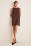 Chocolate Faux Suede Button Bitsy Dress