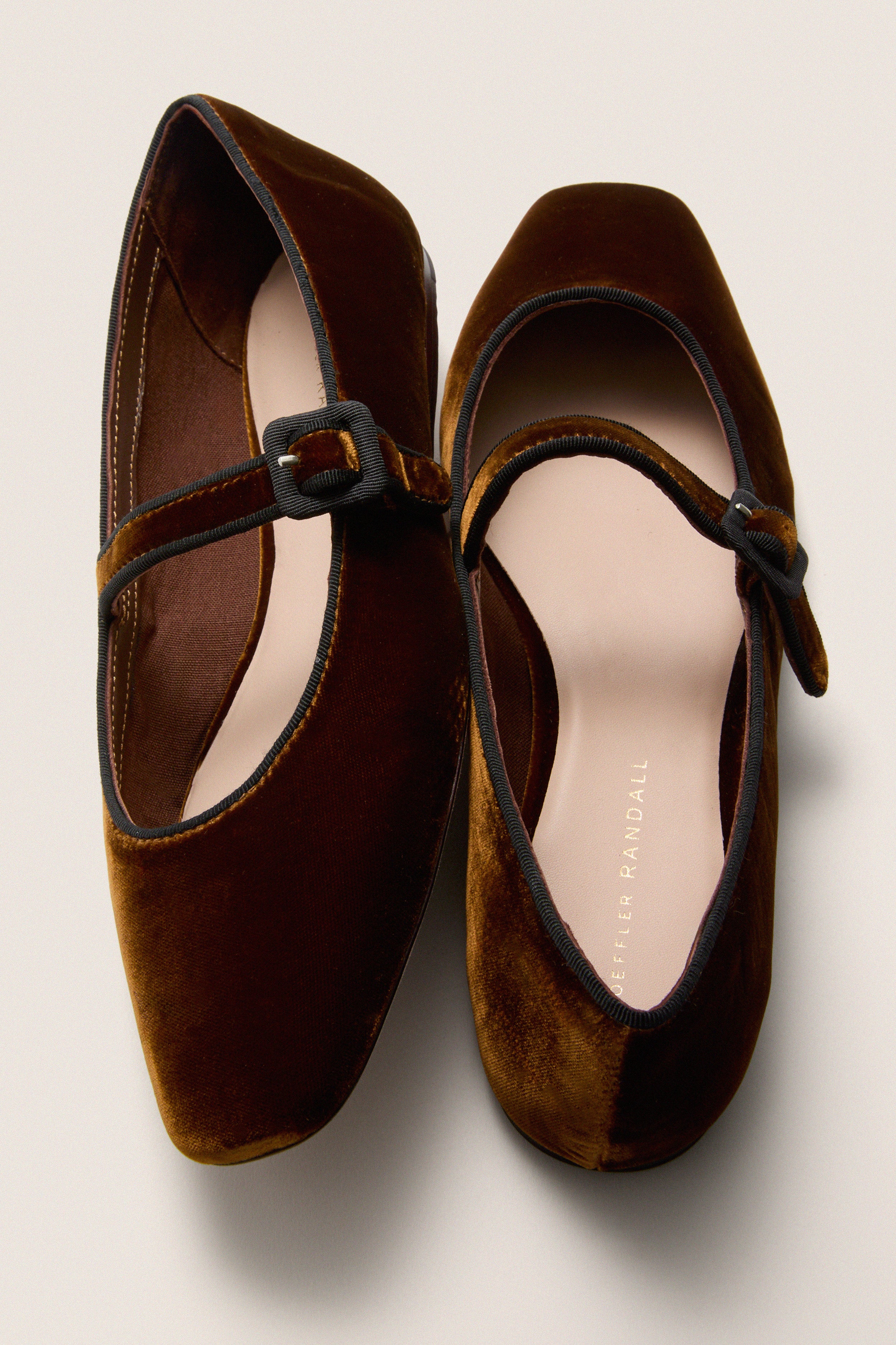 Dark Brown Velvet Ginger Mary Janes