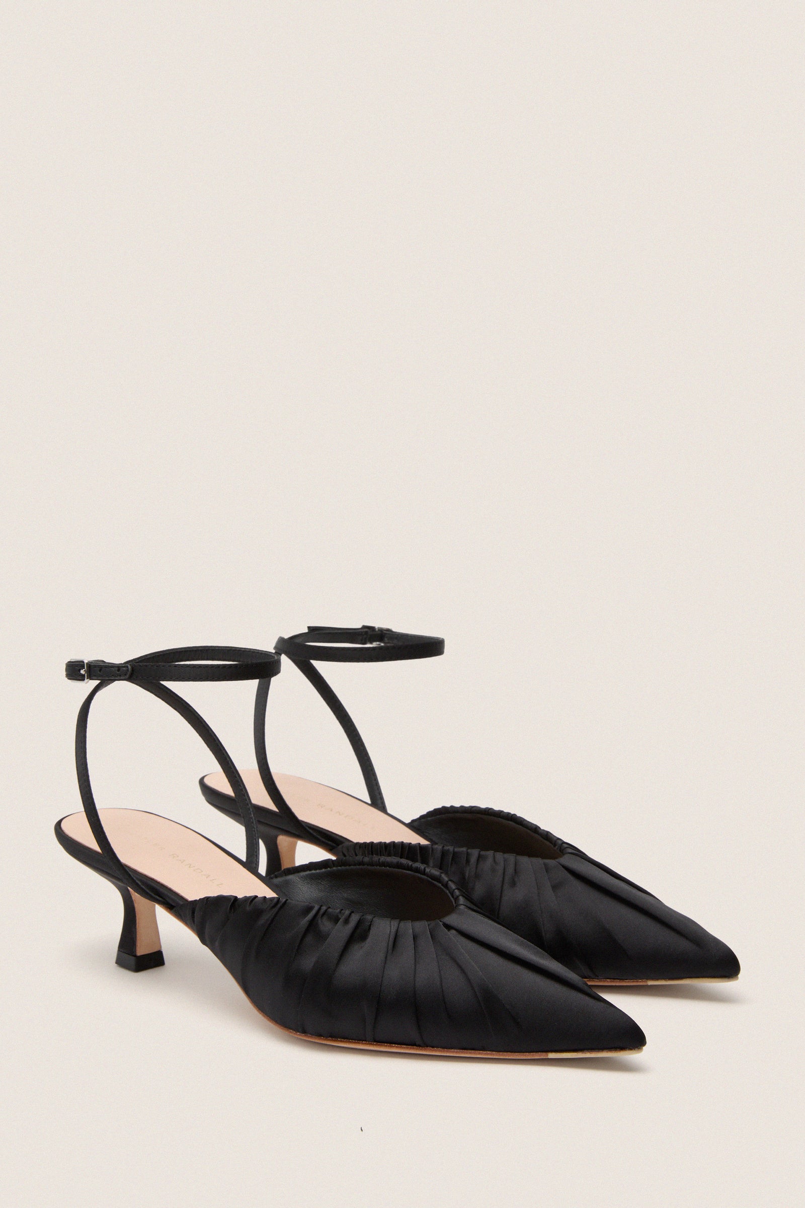 Black Satin Rio Heels