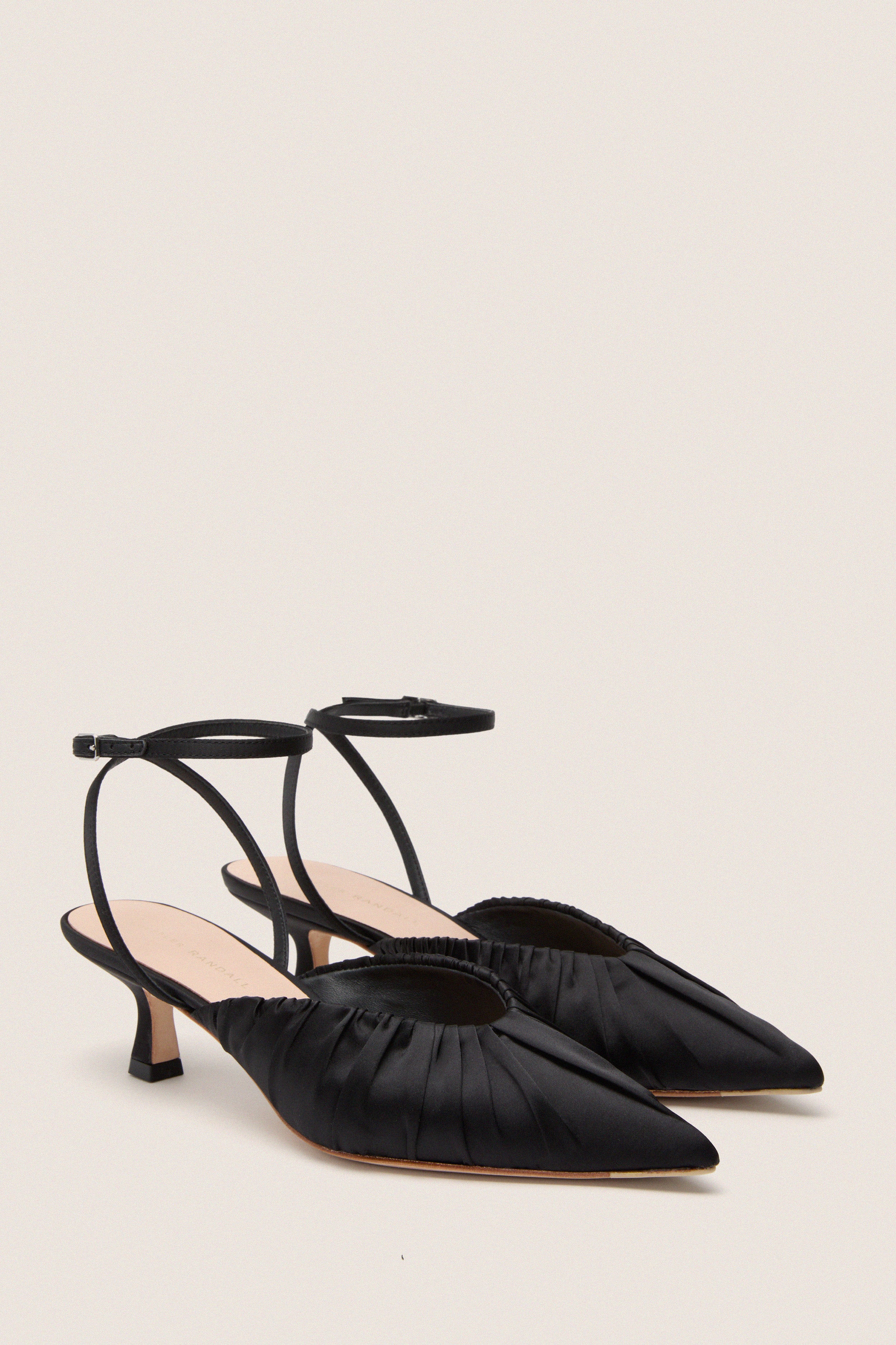 Black Satin Rio Heels