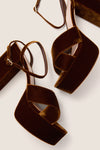 Dark Brown Velvet Loretta Heels