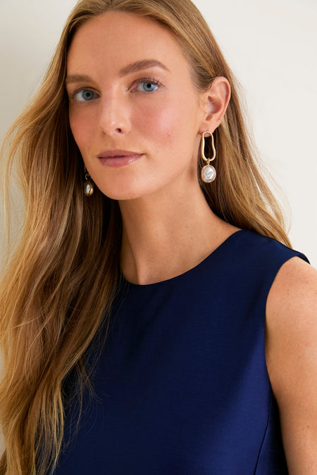 Navy Dupioni Marlowe Dress