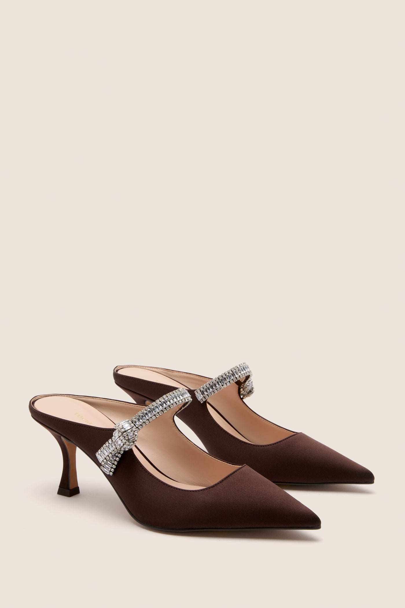 Tuckernuck Shoes Chocolate Satin Mae Heels Chocolate / 7